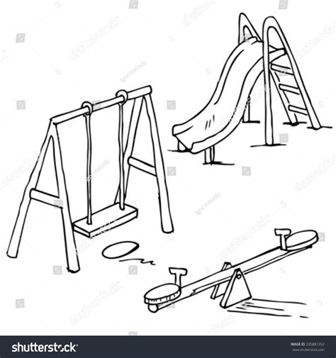 palaruan clipart black and white|Playground Sketch Photos, Images & Pictures .